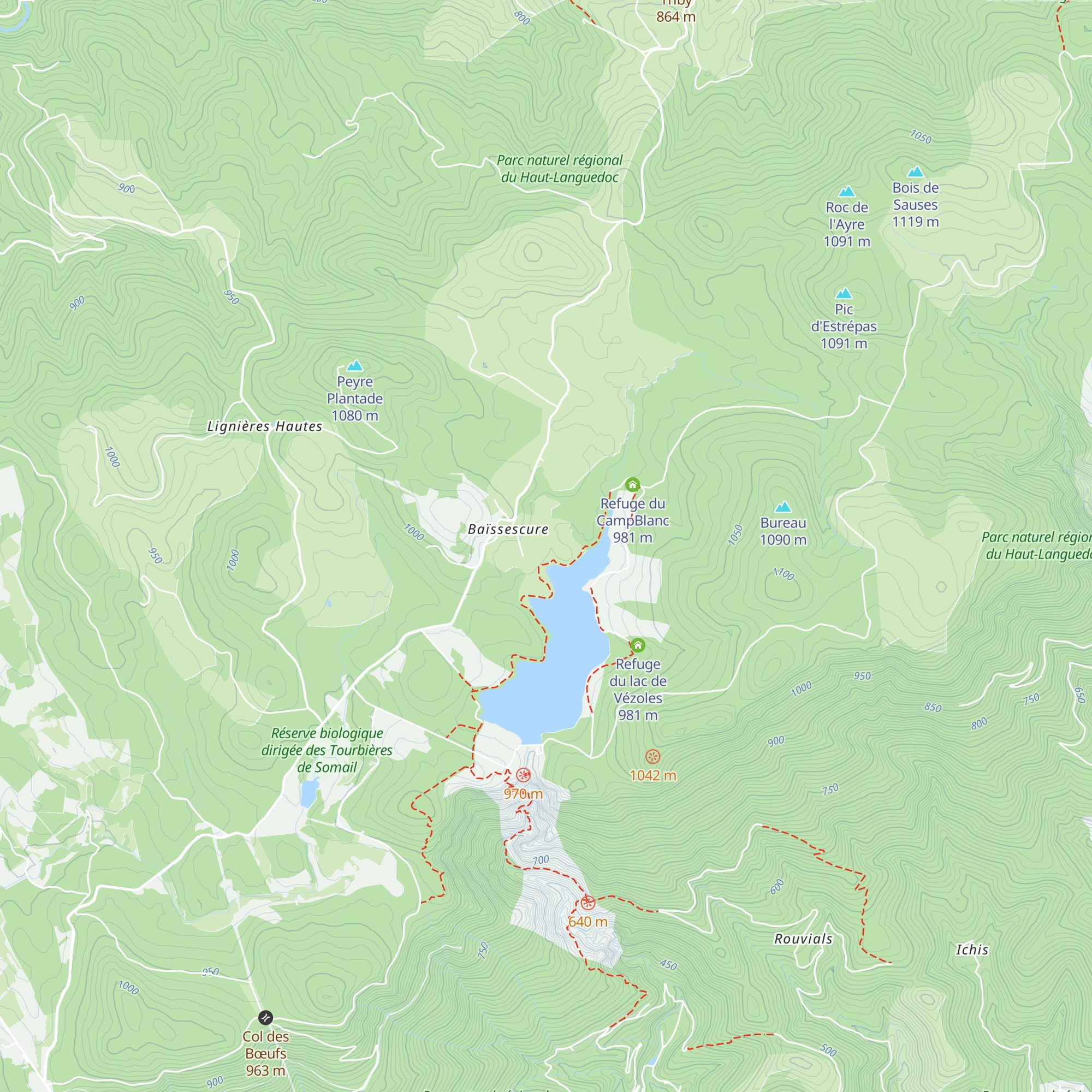 Refuge de la Gineste map
