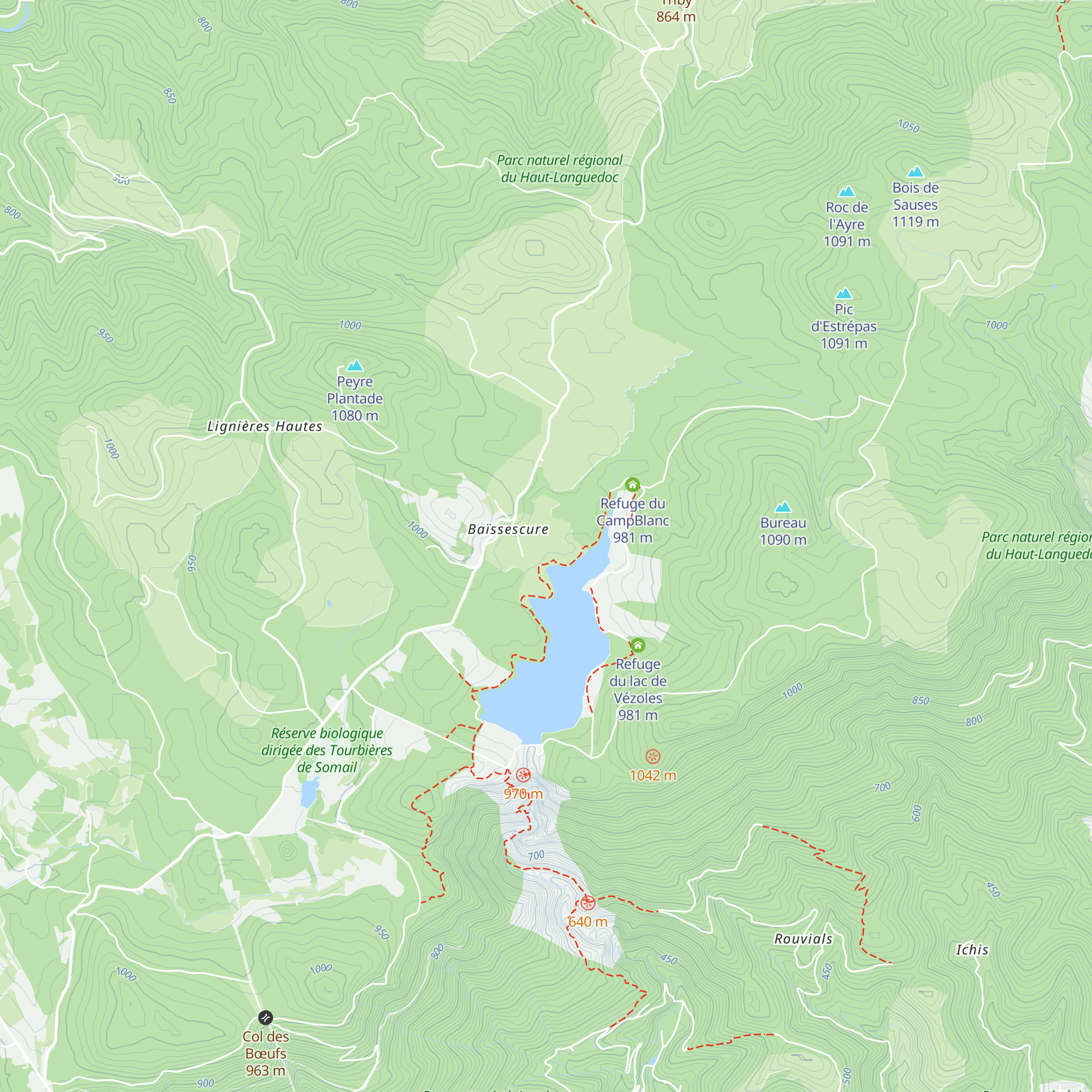 Refuge de la Gineste map
