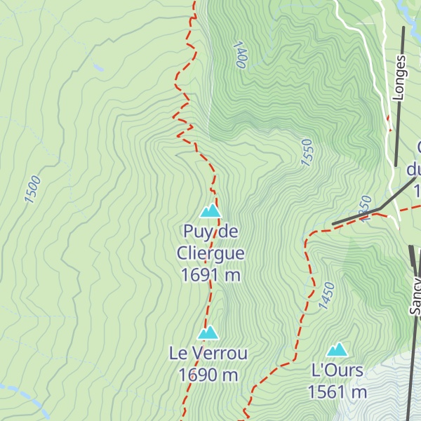 Map of Puy de Cliergue