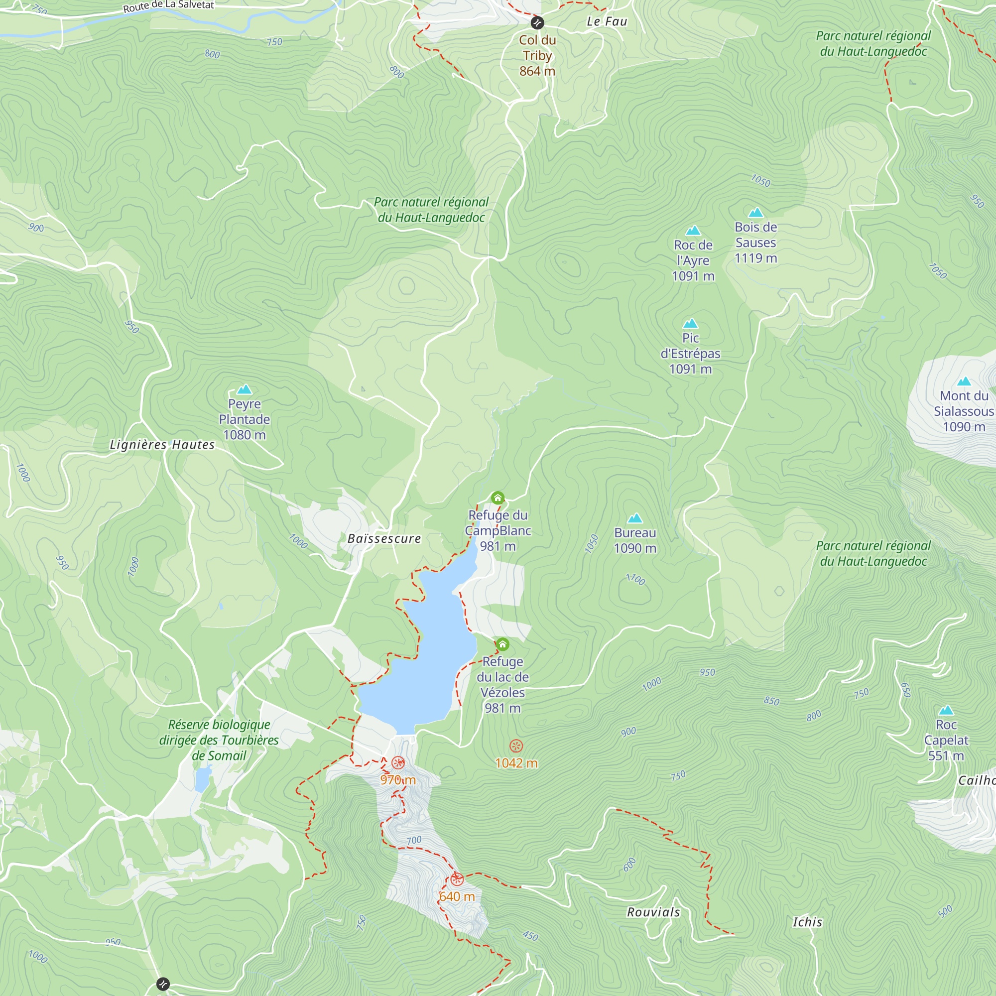Refuge du CampBlanc map