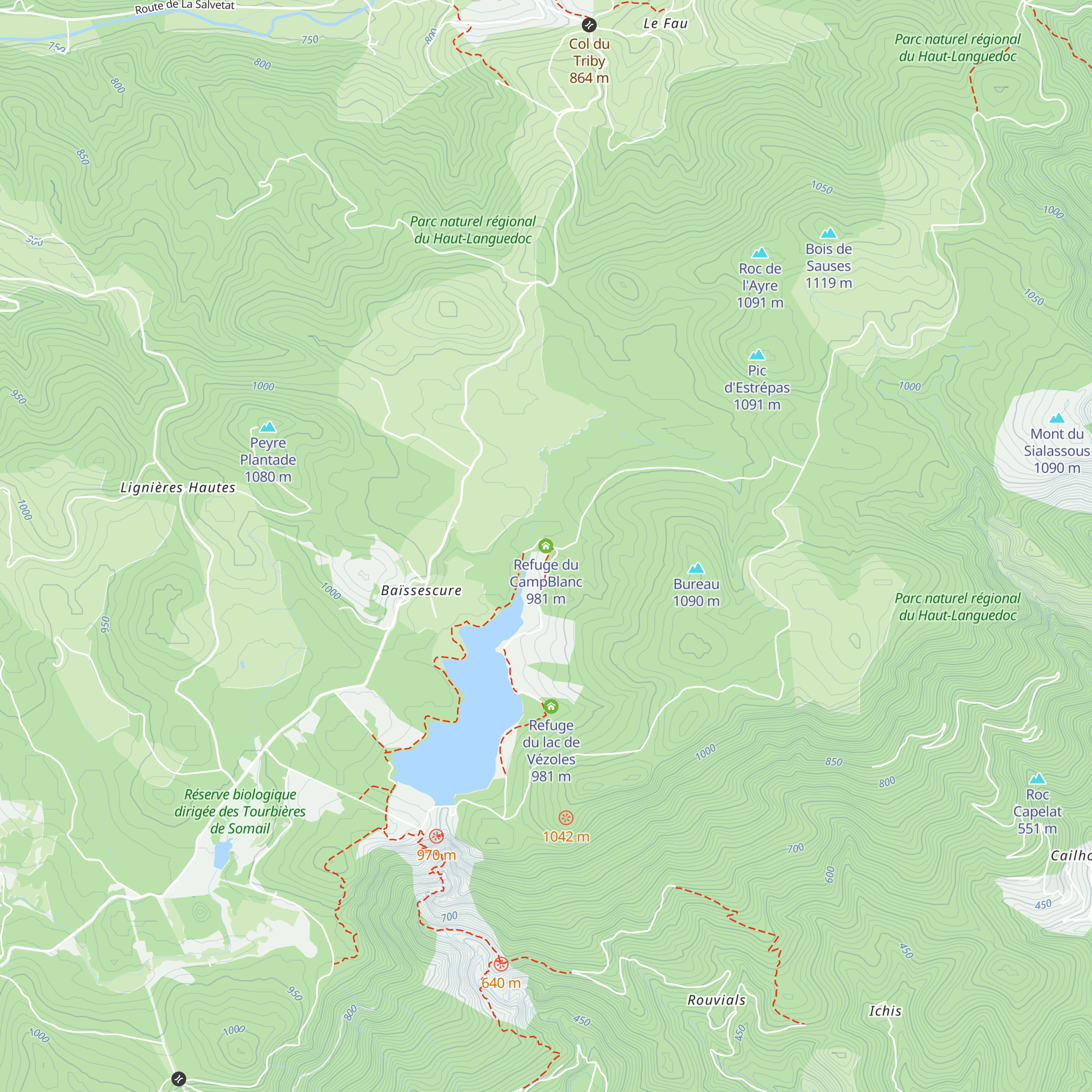Refuge du CampBlanc map