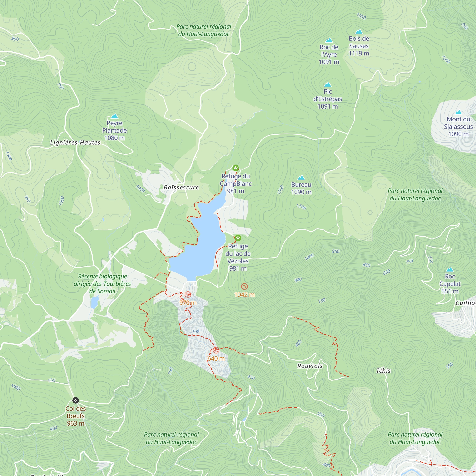 Refuge du lac de Vézoles map