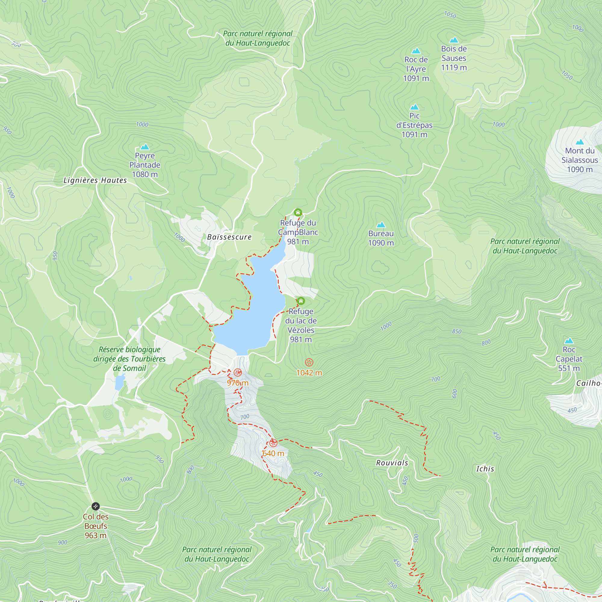 Refuge du lac de Vézoles map