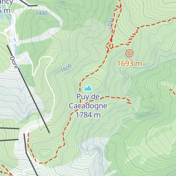 Map of Puy de Cacadogne
