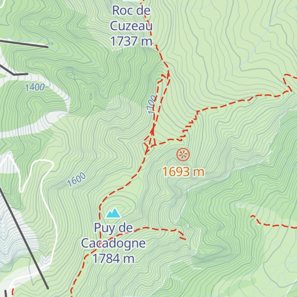 Map of Puy des Crebasses