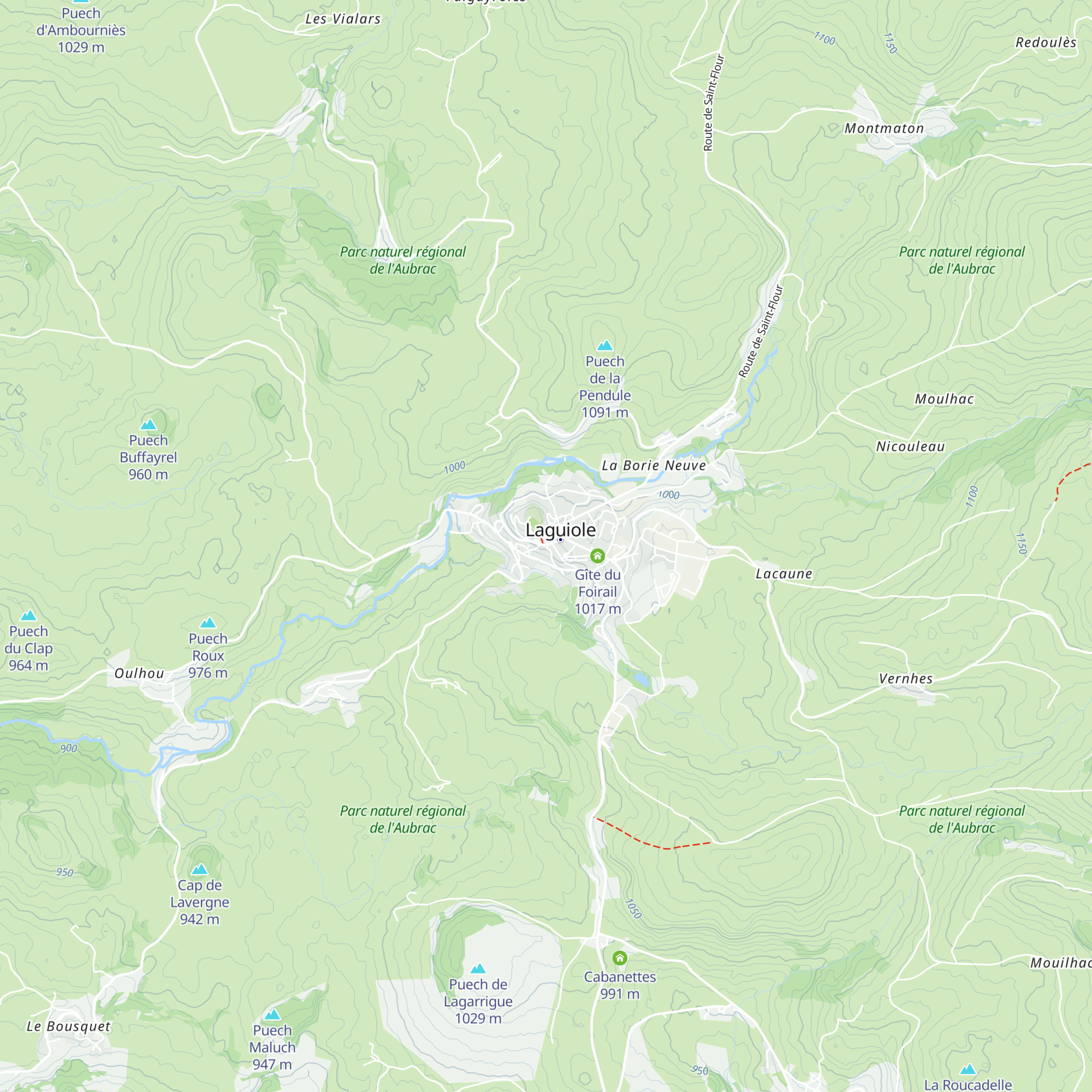 Office de tourisme Aubrac Laguiole map