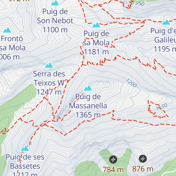 Map of Puig de Massanella