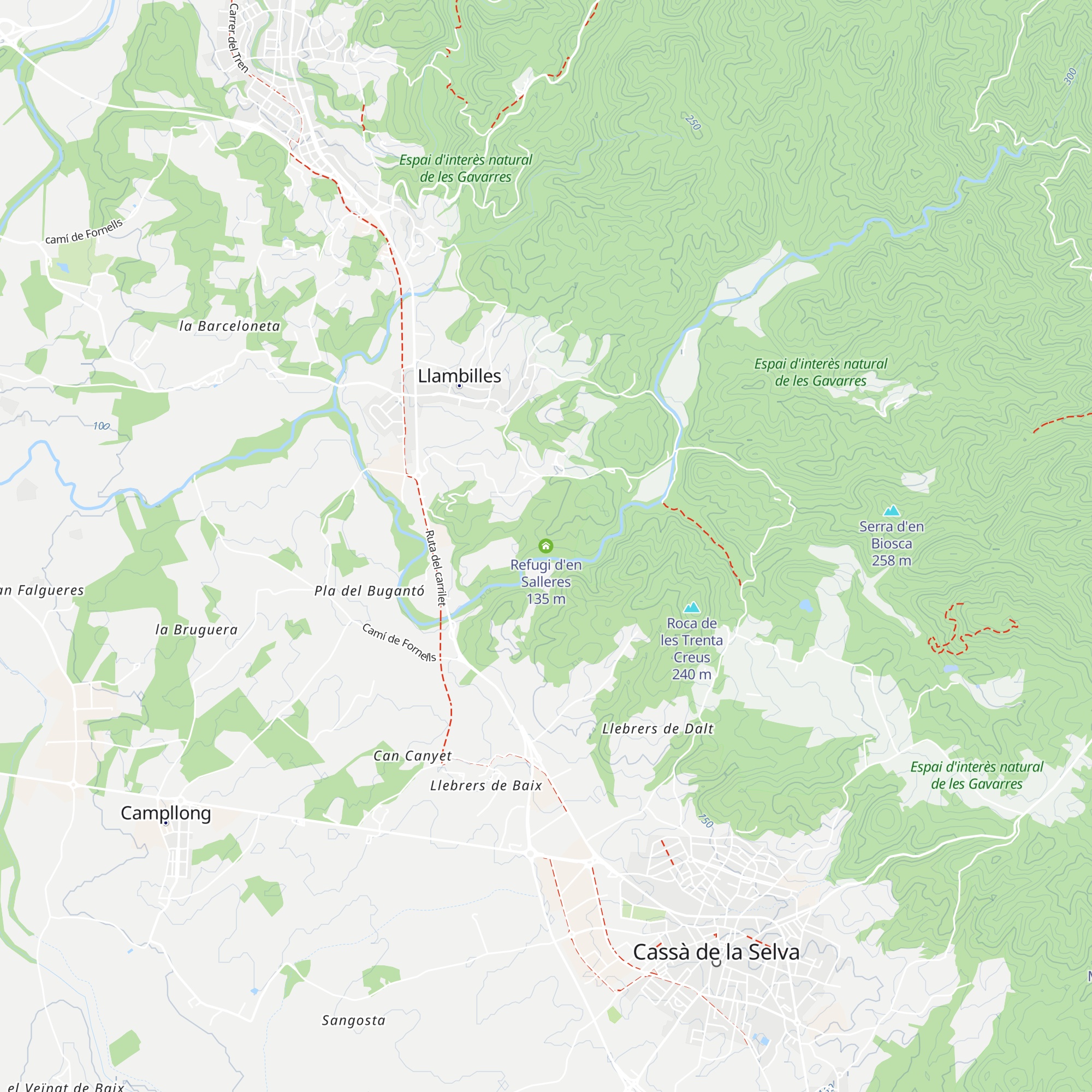 Refugi d'en Salleres map