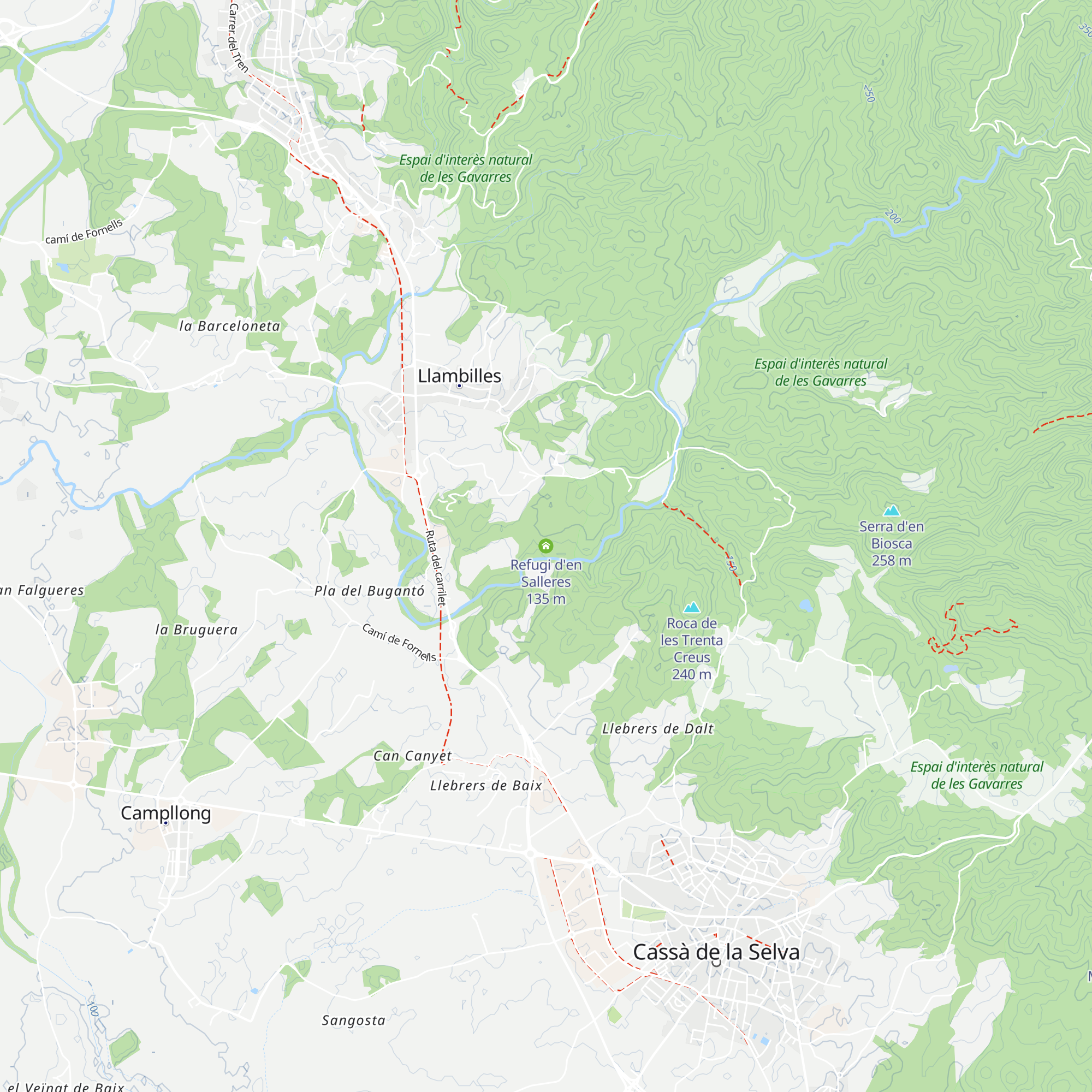 Refugi d'en Salleres map