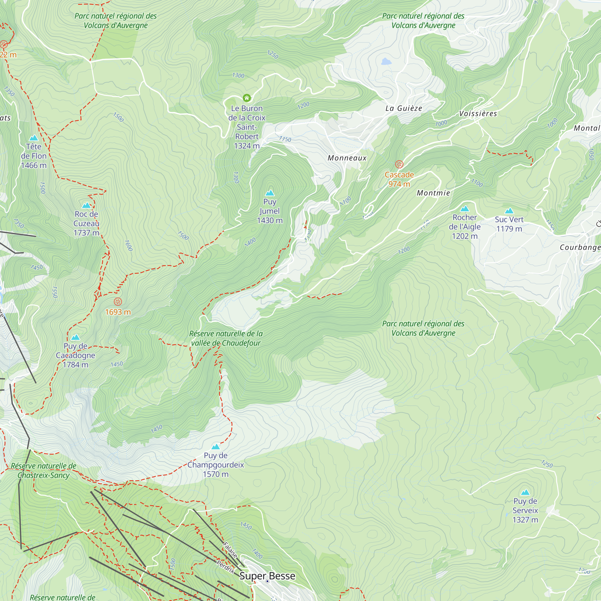 Maison de la Réserve de Chaudefour map