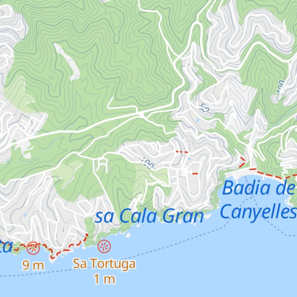 Map of Turó de Canyelles