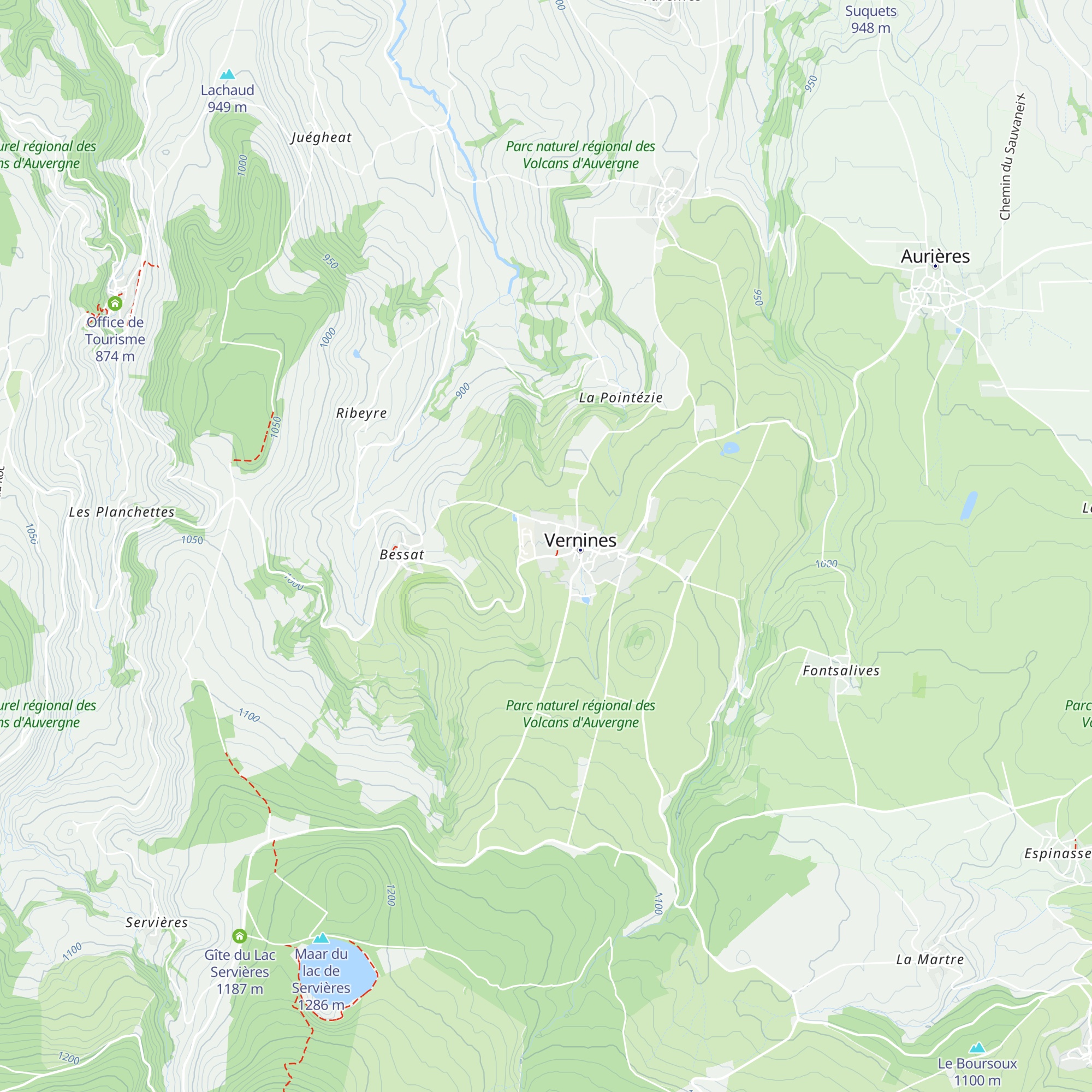 Gîtes MFR Vernines map
