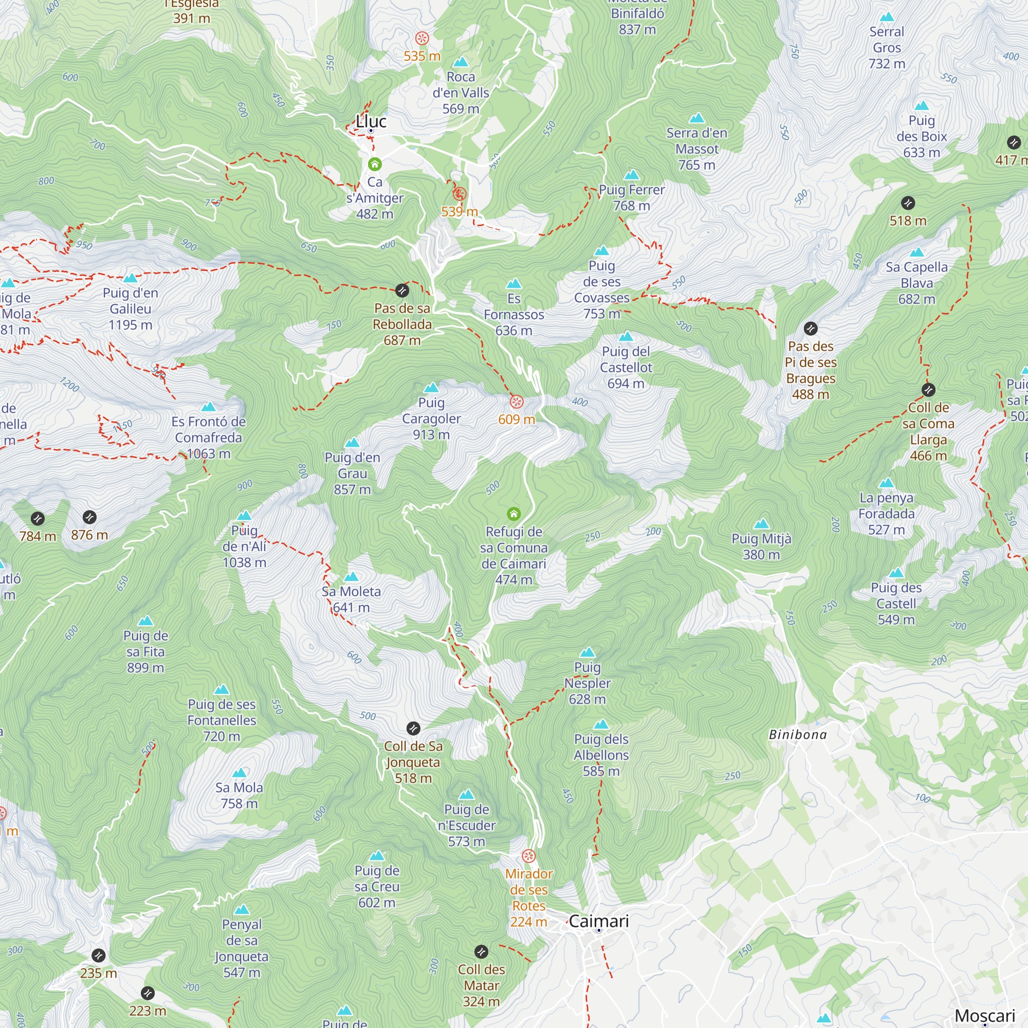 Refugi de sa Comuna de Caimari map