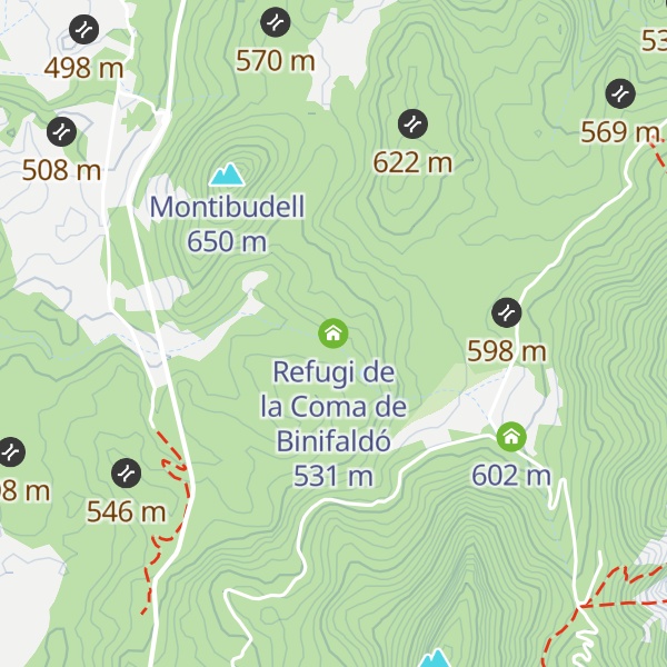 Map of Refugi de la Coma de Binifaldó