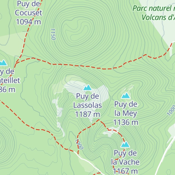 Map of Puy de Lassolas