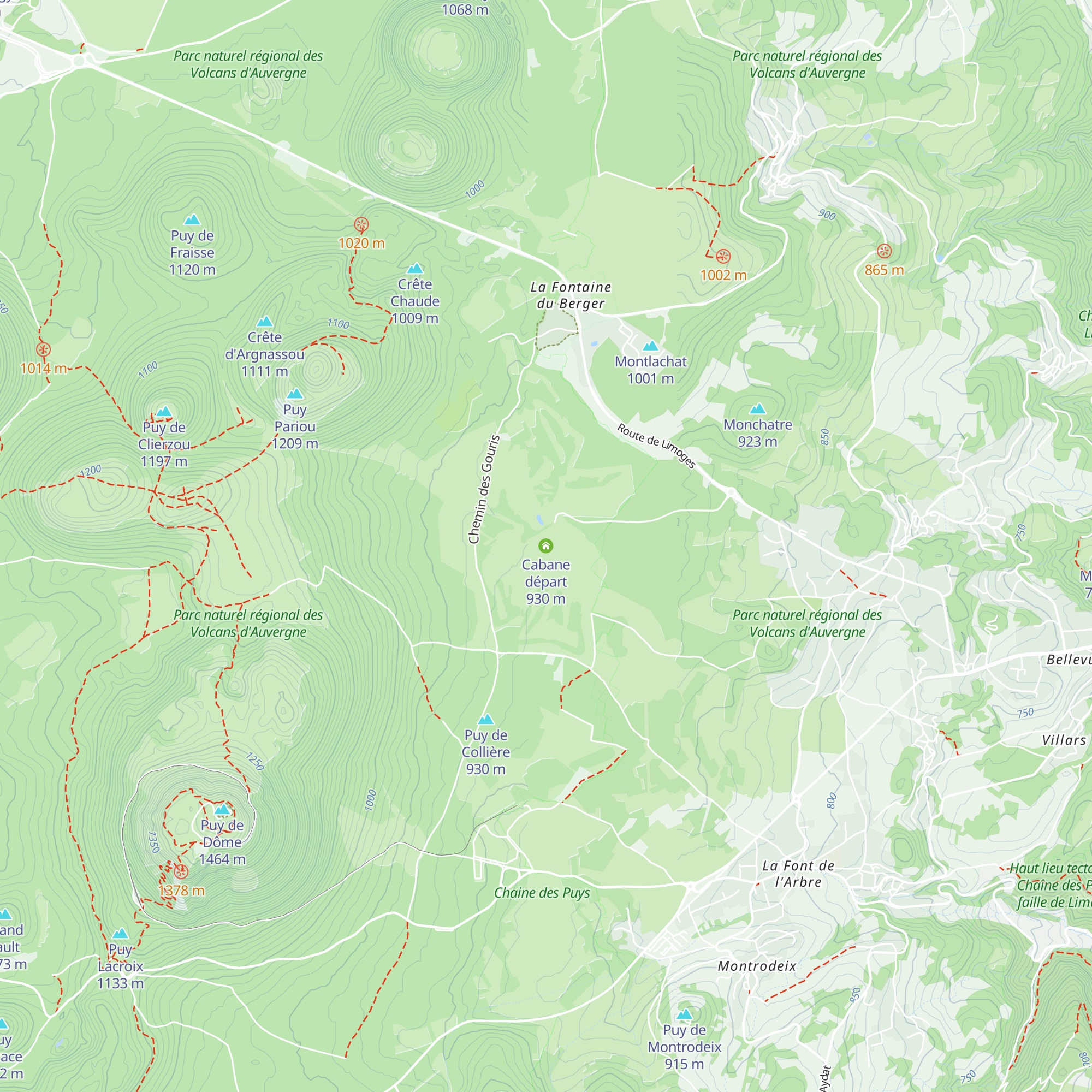 Cabane départ map