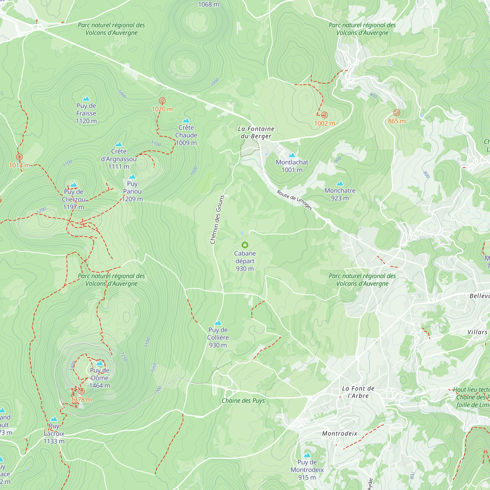 Cabane départ map