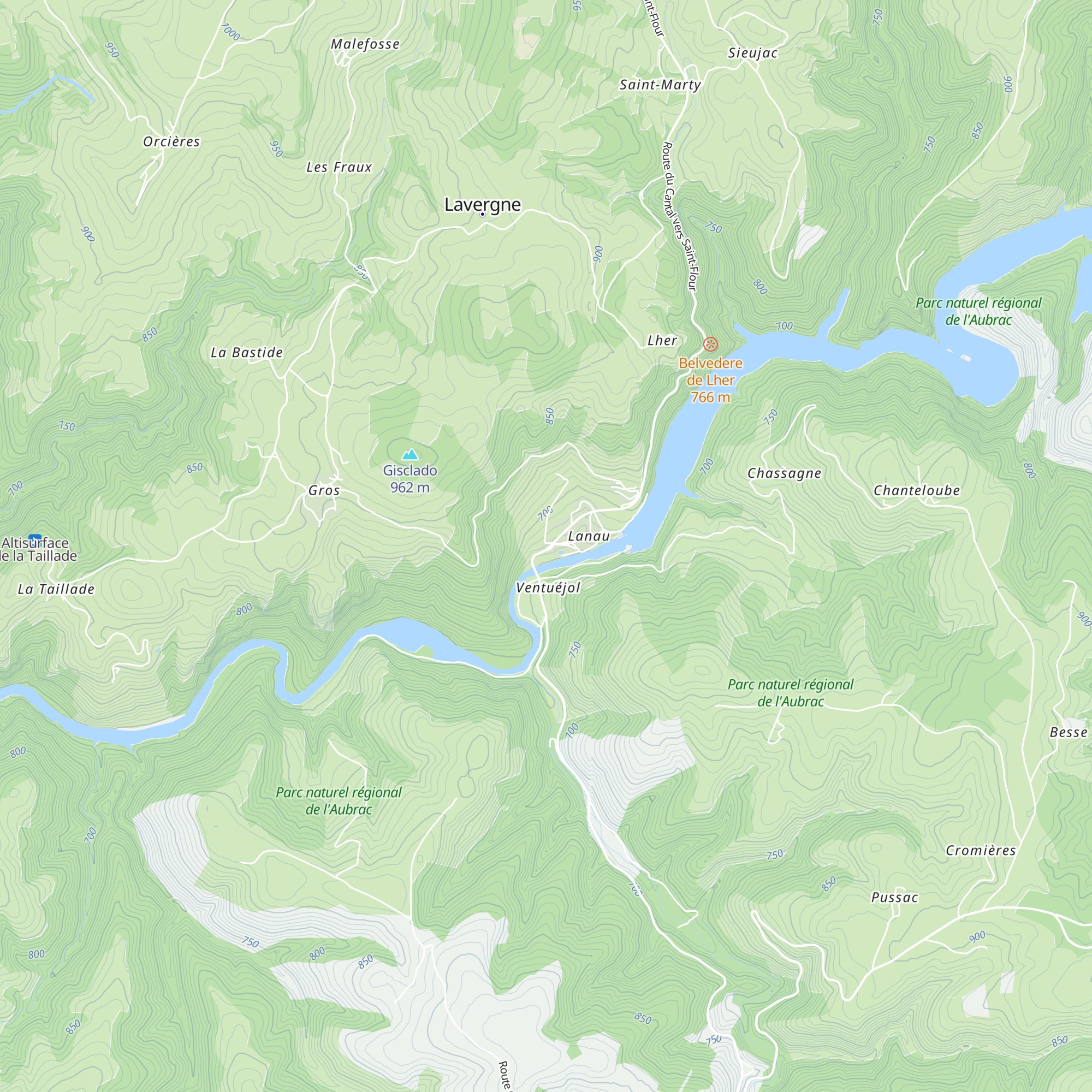 Gîte-Auberge du Pont de Lanau map