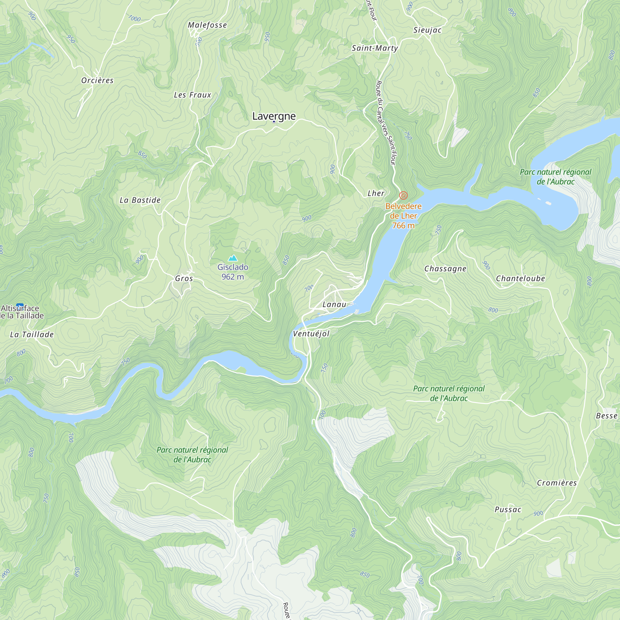 Gîte-Auberge du Pont de Lanau map
