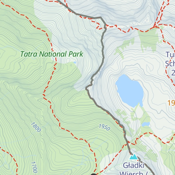 Map of Valentková / Walentkowy Wierch