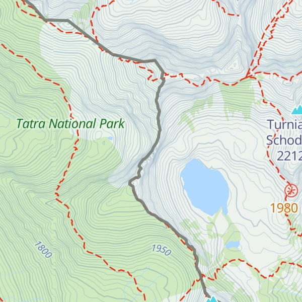 Map of Pośrednia Walentkowa Czuba / Prostredný Valentkov zub
