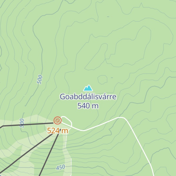 Map of Goabddálisvárre