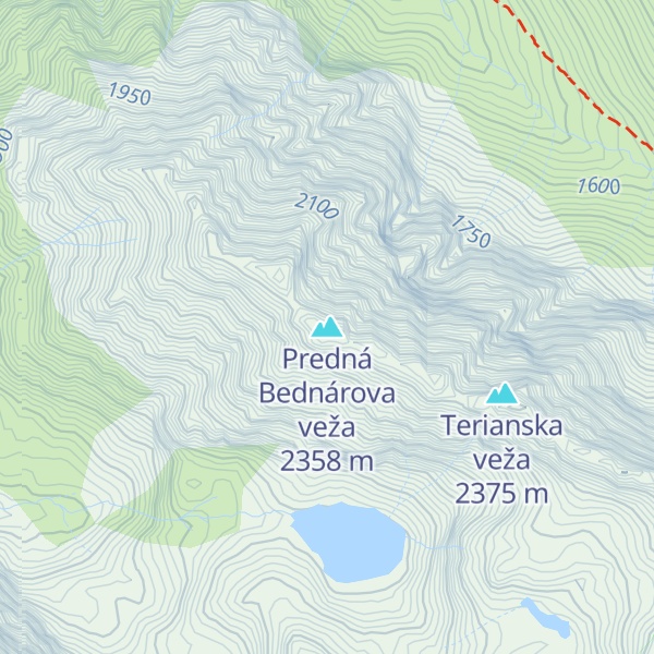 Map of Predná Bednárova veža