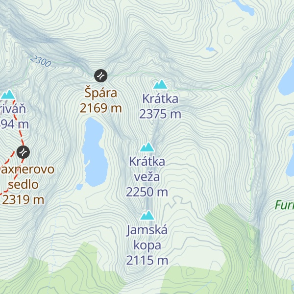 Map of Krátka veža