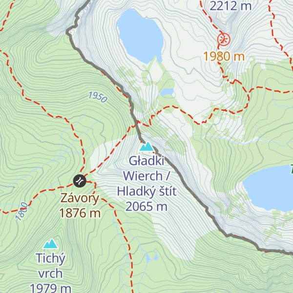 Map of Gładki Wierch / Hladký štít