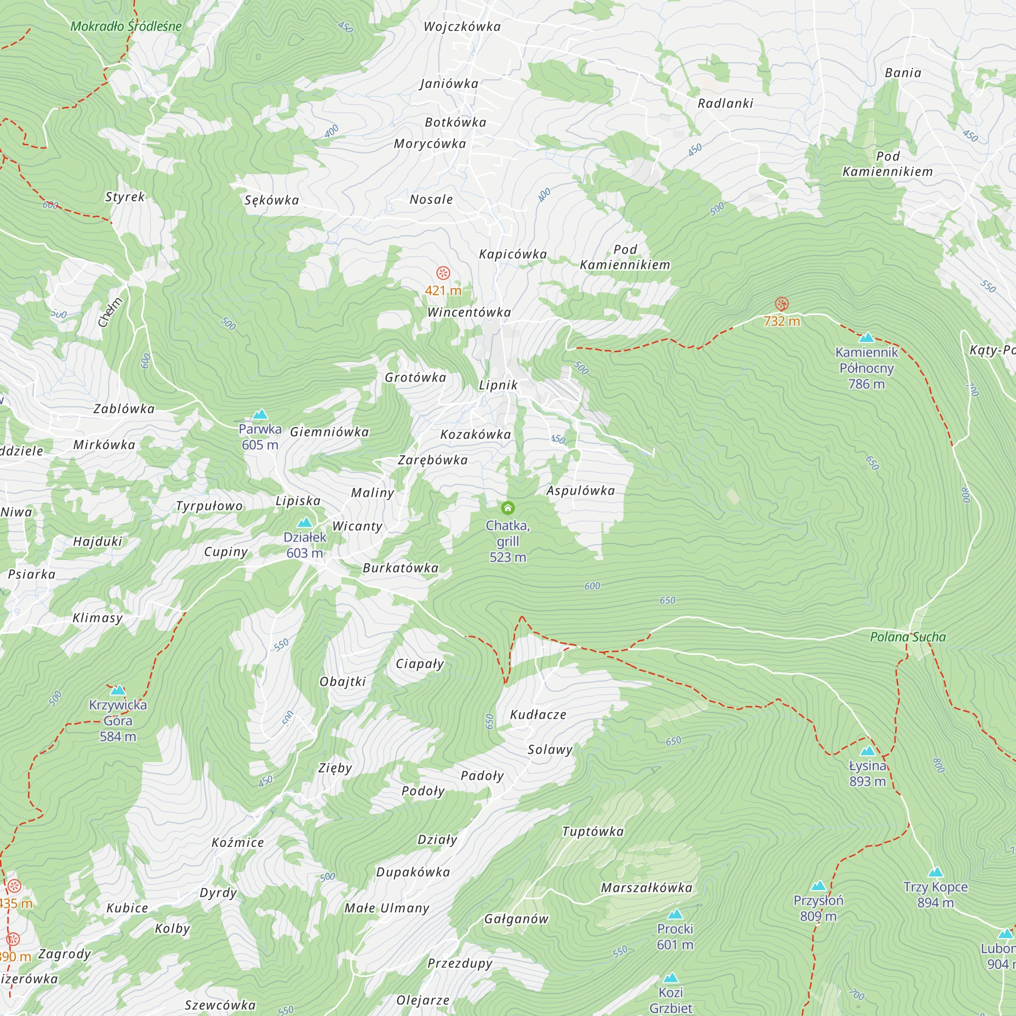 Chatka, grill map