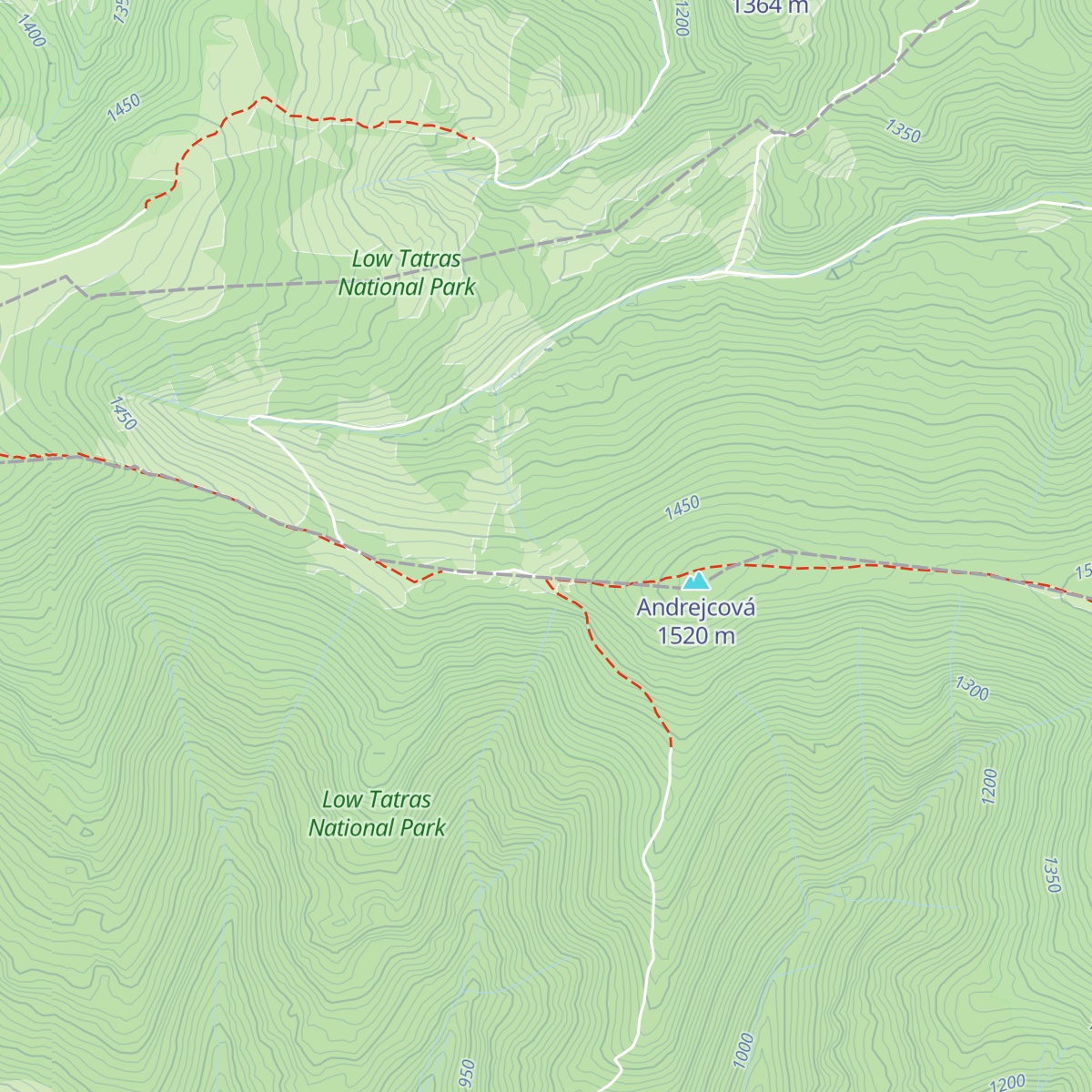 Útulňa Andrejcová map