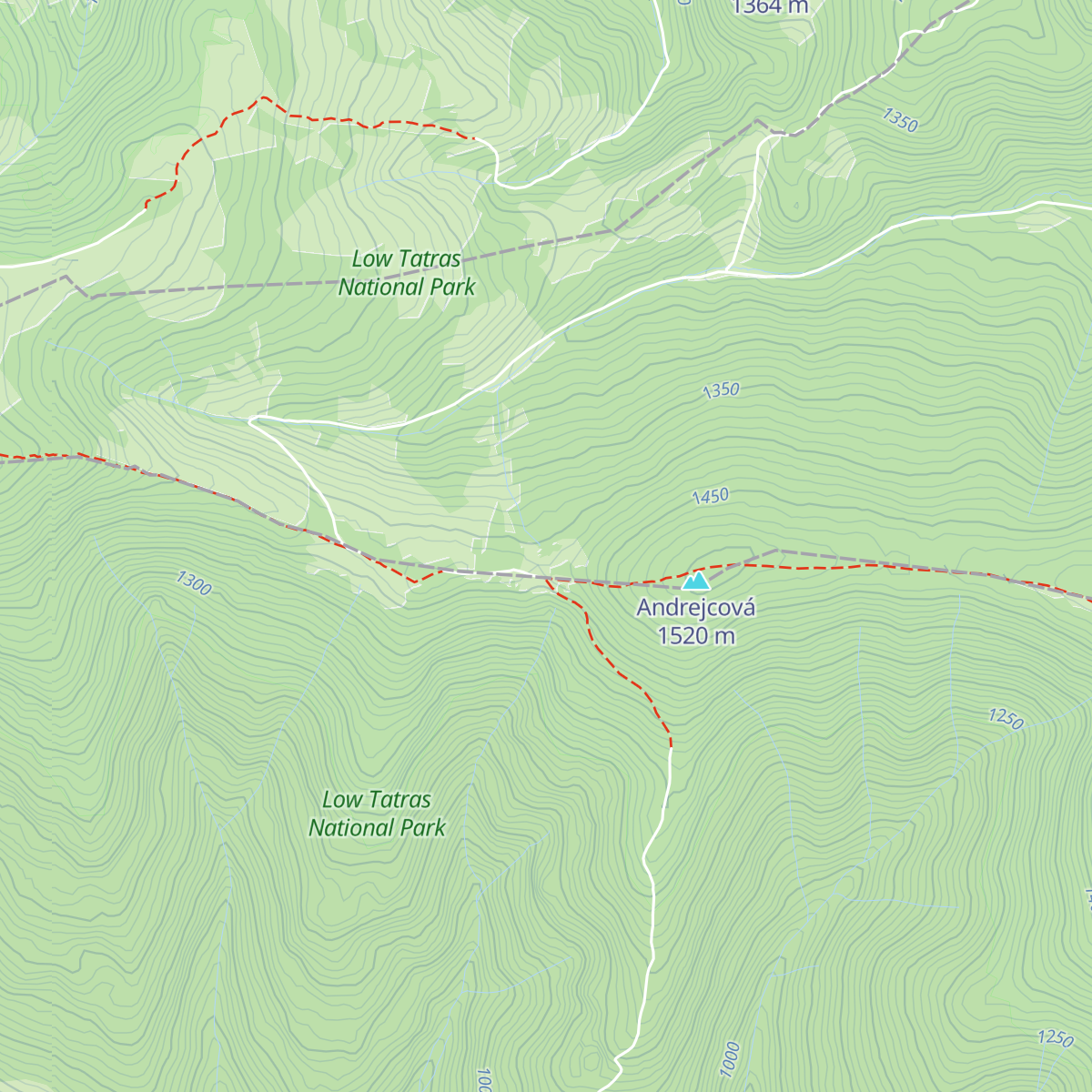Útulňa Andrejcová map