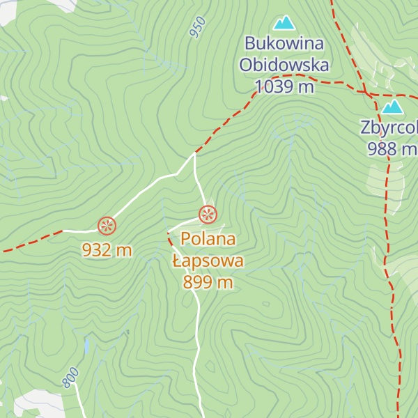Map of „Koliba” na Łapsowej Polanie
