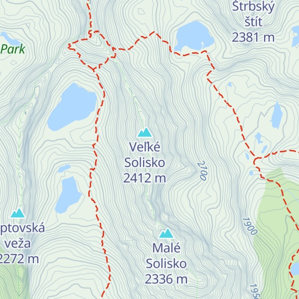 Map of Prostredné Solisko