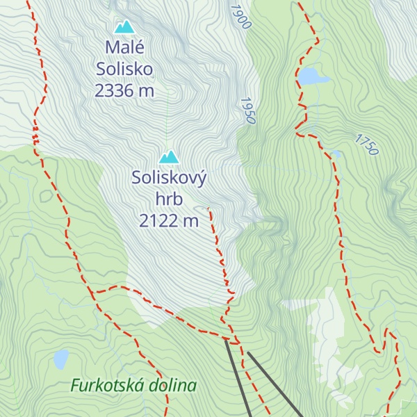 Map of Predné Solisko
