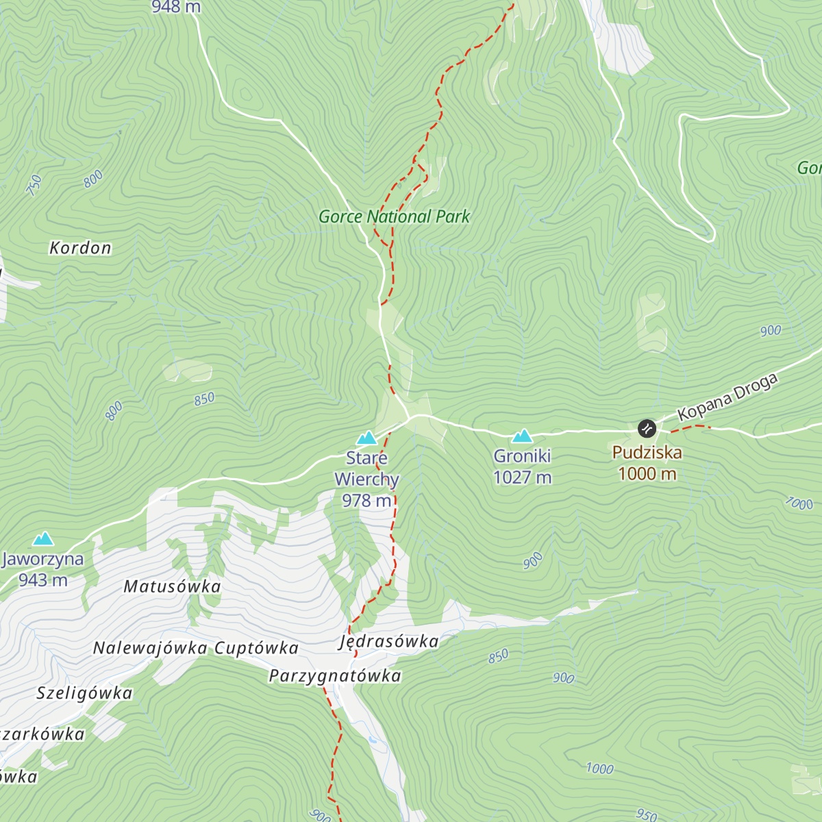 Schronisko PTTK na Starych Wierchach map