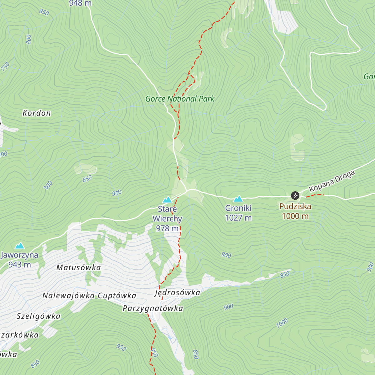 Schronisko PTTK na Starych Wierchach map