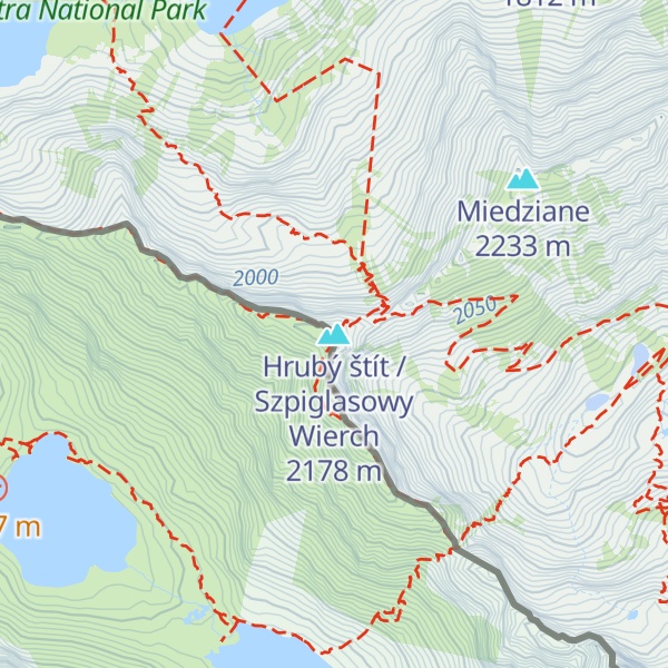 Map of Hrubý štít / Szpiglasowy Wierch
