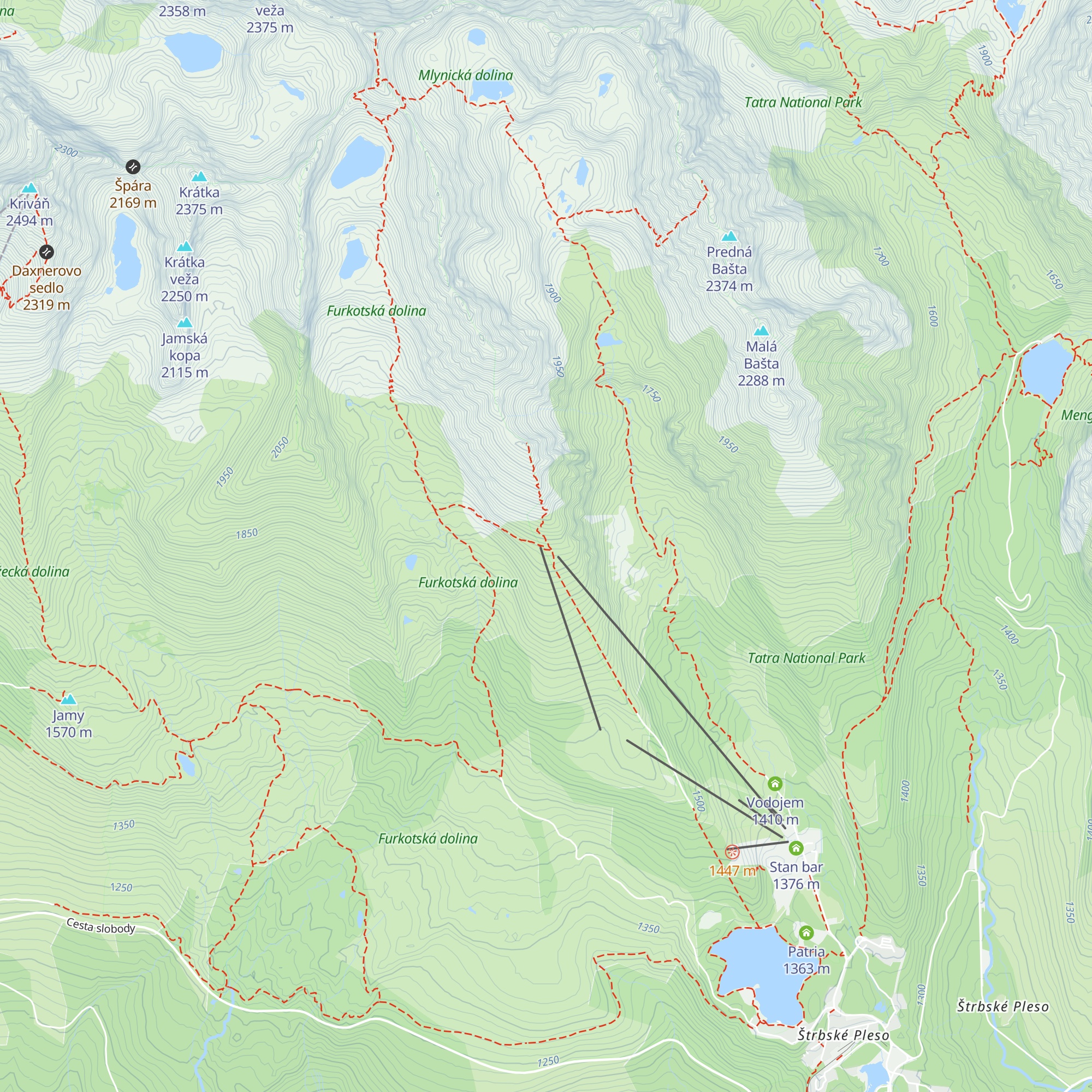 Chalet under Solisko Mt. map