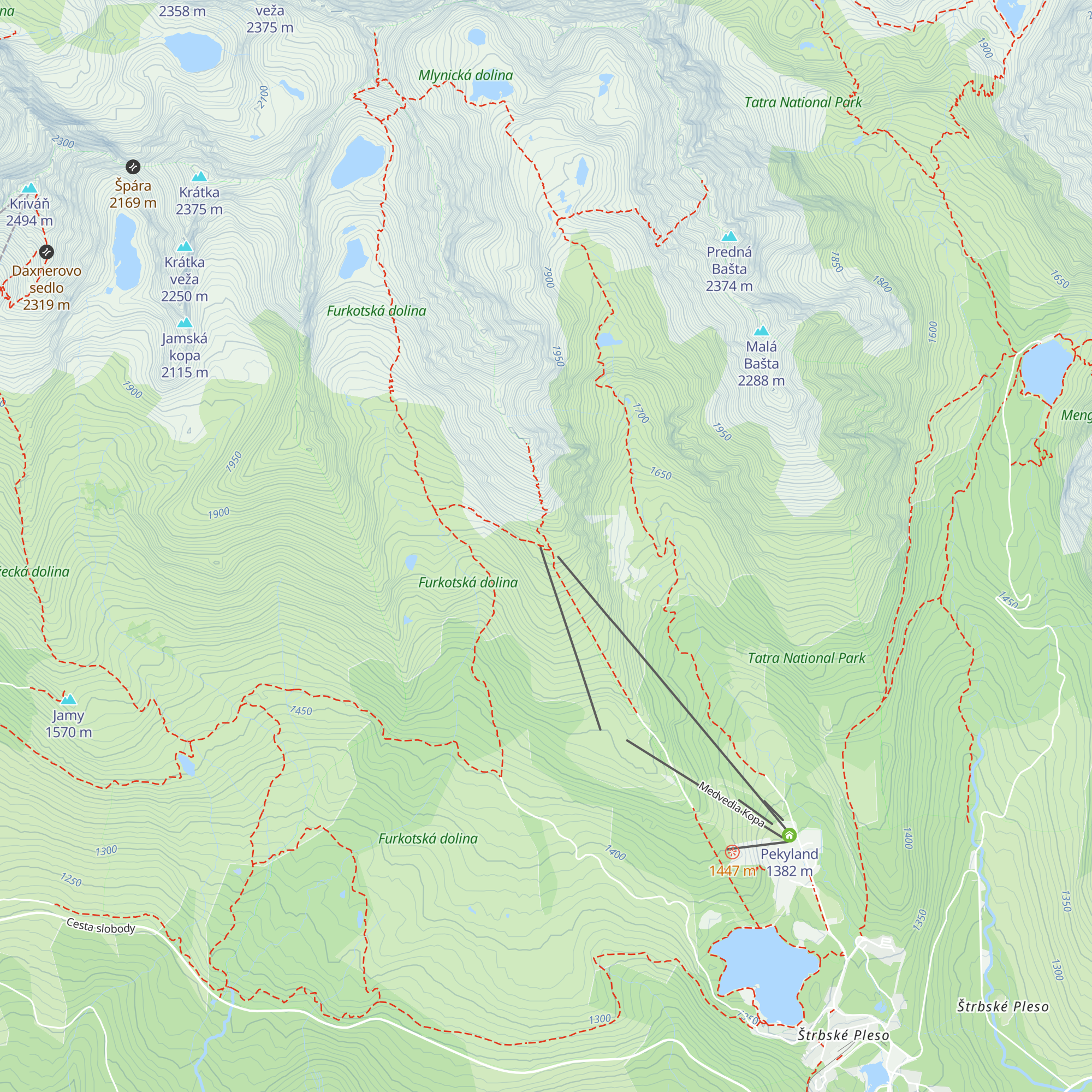 Chalet under Solisko Mt. map