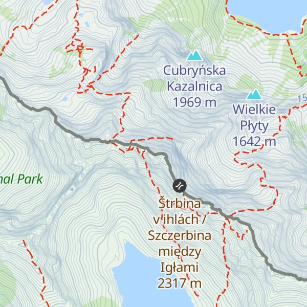 Map of Mięguszowiecka Turniczka / Mengusovská vežička