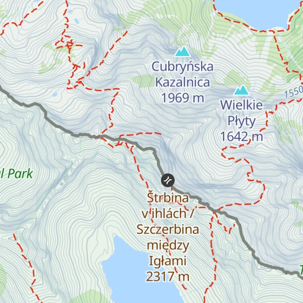 Map of Mięguszowiecki Szczyt Wielki / Veľký Mengusovský štít