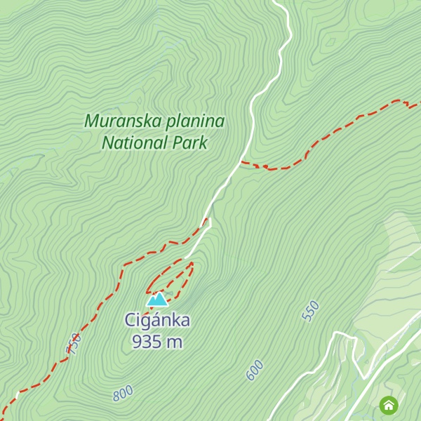 Map of Chata Zámok pod Muránskym hradom