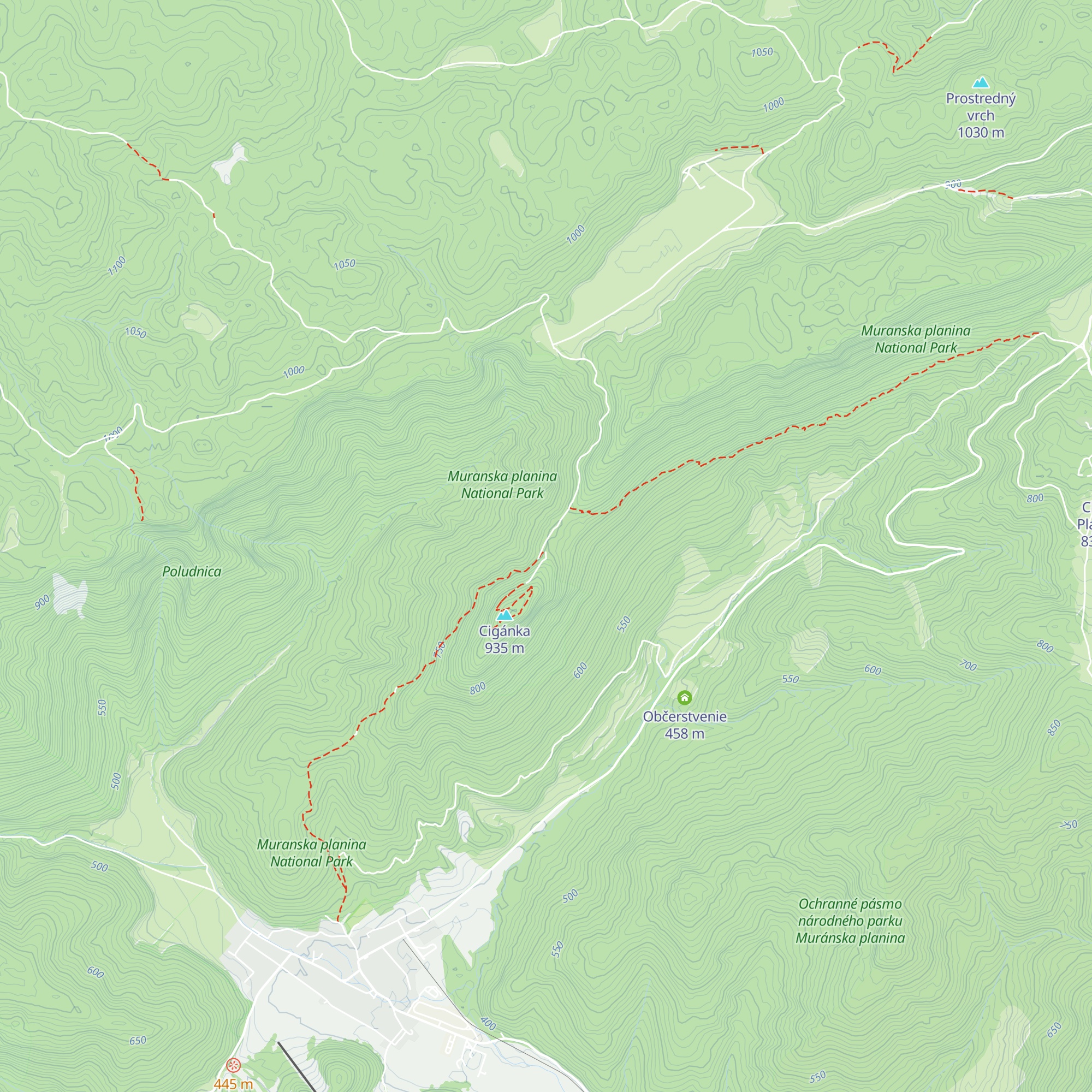 Chata Zámok pod Muránskym hradom map