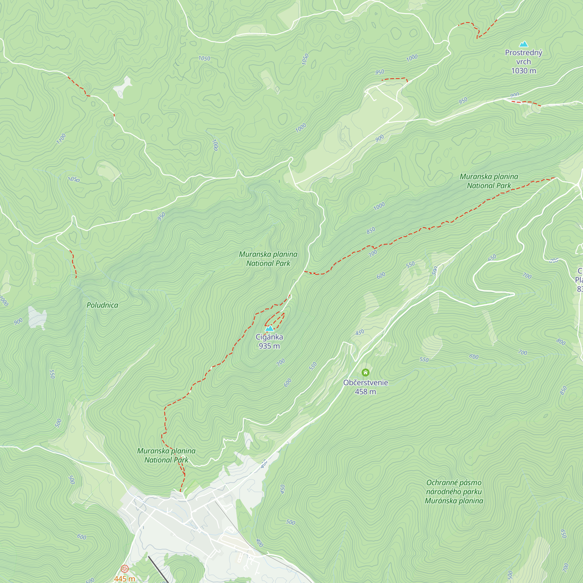 Chata Zámok pod Muránskym hradom map