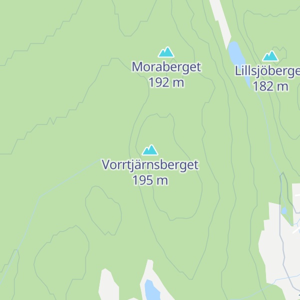 Map of Vorrtjärnsberget
