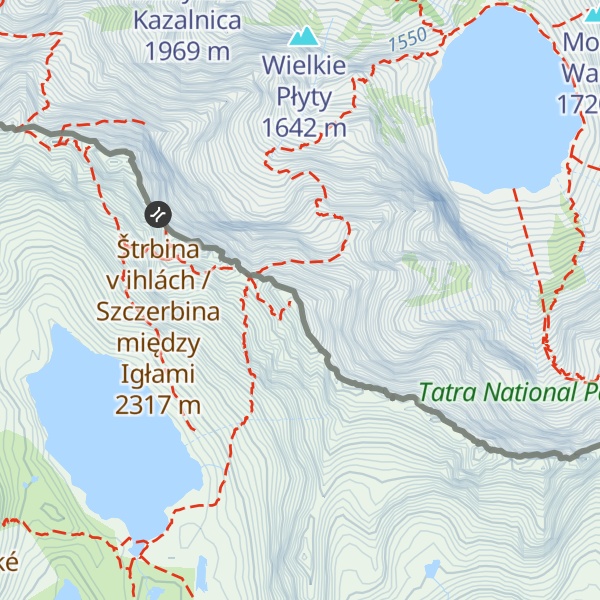 Map of Mięguszowiecki Szczyt Czarny / Východný Mengusovský štít