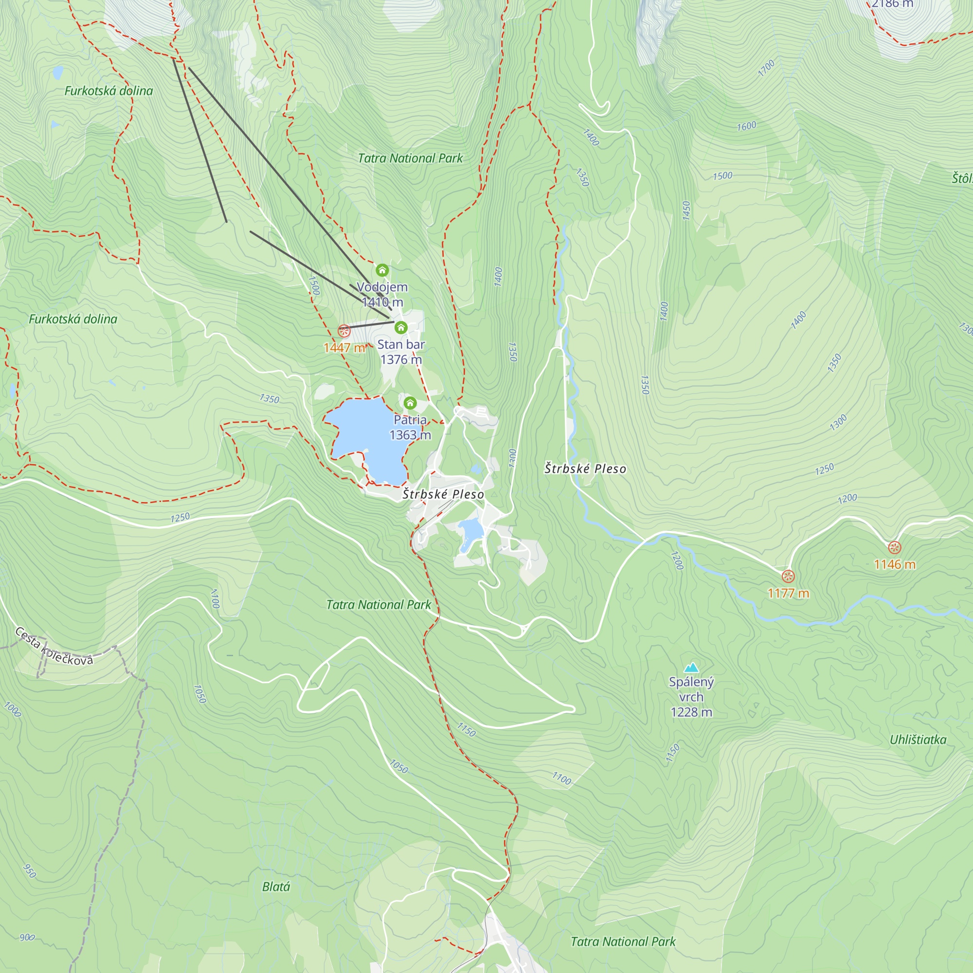 Turistická ubytovňa map