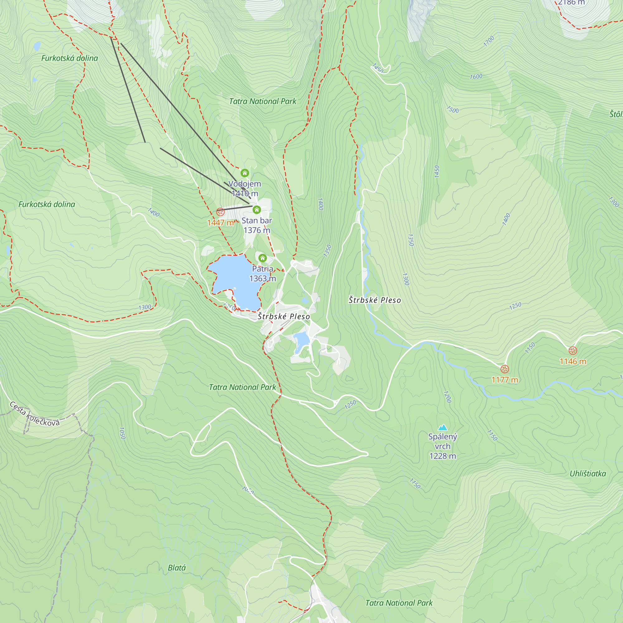 Turistická ubytovňa map