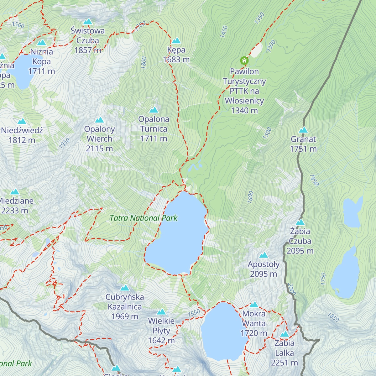 Schronisko PTTK Morskie Oko map